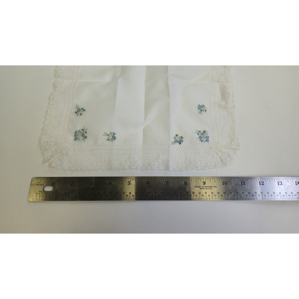 Vtg Embroidered Floral Cotton Hankie Handkerchief Switzerland RN15627 White Lace - Picture 13 of 13